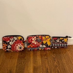 Vera Bradley Set : wallet, change purse, small makeup pouch